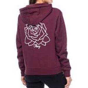 Obey Mira Mosa  Hoodie in Burgundy /Size S